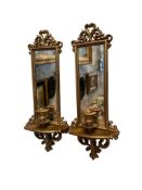 VINTAGE BURWOOD PRODUCTION CO. PAIR OF MIRRORED WALL SCONCES CIRCA 1960'S
