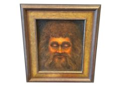 MID-20TH CENTURY ORIGINAL OIL PAINTING ON BOARD PORTRAIT OF BEARDED MAN SIGNED IVOR