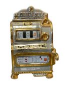 VINTAGE DECANTER LIBERTY BELL SLOT MACHINE PORCELAIN DECANTER 1971 EZRA BROOKS HERITAGE CHINA