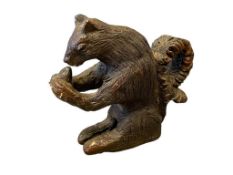 EARLY 20TH CENTURY NATIVE AMERICAN NAVAJO POTTERY SQUIRREL FIGURAL POTTERY FETTISH, HAND CRAFTED