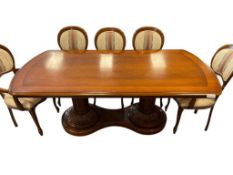 FORMAL DOUBLE PEDESTAL ITALIAN STYLE DINING TABLE