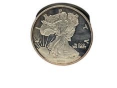 1986 AMERICAN SILVER EAGLE OVERSIZED .999 FINE SILVER HALF POUND COIN