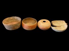 ANCIENT NORTH AMERICAN CLAY EFFIGY POTTERY BOWLS