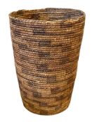 ANTIQUE 1920'S PIMA NATIVE AMERICAN TALL CYLINDRICAL BASKET