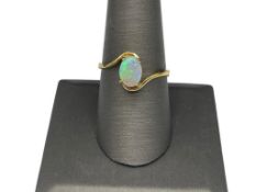 GOLD FILLED OVAL CUT CABOCHON OPALITE FASHION RING