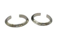 TWO NAVAJO STERLING SILVER STAMPED CUFF BRACELETS