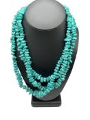 GRADUATED TRIPLE STRAND DYED HOWLITE BEAD NECKLACE