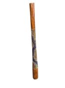 AUSTRALIAN DIDGERIDOO AIR ISNTRUMENT MADE OF SOLID WOOD WITH INTRICATED HAND PAINTED DOT DESIGN