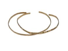 TWO VINTAGE GOLD-FILLED CUFF BRACELETS