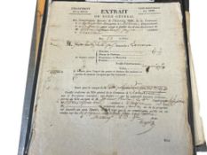 CHARLES X LAST KING OF FRANCE ASSORTED EPHEMERA AND DOCUMENTS ELECTORAL RECIEPT, ITALIAN DOC, ETC.