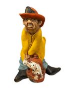 VINTAGE 1985 UNIVERSAL STATUARY CORP. WOOD AND RESIN COMICAL FIREMAN SCULPTURE WITH DALMATION