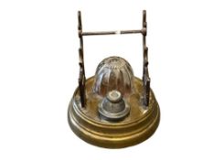 CIVIL WAR ERA BAROMETER BRASS INKWELL AND PEN HOLDER