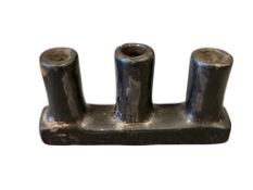 EARLY 20TH CENTURY SANTA CLARA PUEBLO POTTERY CANDLE STICK