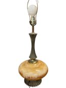 MID-CENTURY MODERN BUTTERSCOTCH DRIP GLAZE POTTERY TABLE LAMP