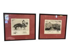 TWO LIMITED EDITION ETCHINGS BY AUSTRIAN ARTIST FREDERICK HALPERN 