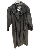 FITZWRIGHT BLACK LEATHER MENS TRENCH COAT
