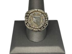 UNIQUE STATE OF NEVADA STERLING SILVER DIAMOND ACCENTED GENTLEMEN'S RING