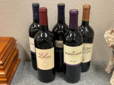 FIVE BOTTLES OF MERLOT WINE BLISS, CLOS DU BOIS, J. LOHR, CHATEAU ST JEAM, AND MURPHY GOODE