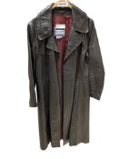 MENS SUBURBAN HERITAGE BLACK LEATHER WEAVE DESIGN TRENCH COAT