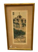 SAN GABRIEL ARCHANGEL CALIFORNIA MISSION HAND COLORED PHOTOGRAPH