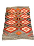 LATE 1880'S NATIVE AMERICAN NAVAJO TRANSITIONAL BLANKET FEATURING INDIGO BLUE