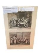 1782 ANTIQUE ETCHING DEBATES ON PALMISTRY AND THE STAY MAKER