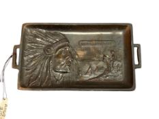 ALMAR POINT / COOPER'S ROCK 1950'S SOUVENIR NATIVE AMERICAN CHIEF COPPER BUISNESS CARD HOLDER