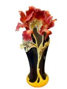 FRANZ COLLECTION STRIKING PEONY FLOWER INDIANA COLLECTIBLE VASE