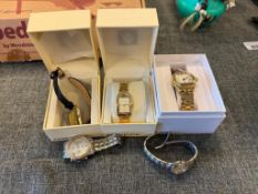 LADIES QUARTZ WRISTWATCHES ANNE KLEIN, PEUGOT, SEIKO, AND BULOVA