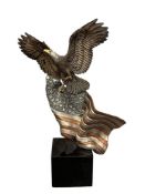 KITTY CANTRELL REACHING HIGHER PATRIOTIC MIXED MEDIA BALD EAGLE SCULPTURE FOR LEGENDS