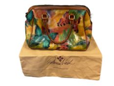 PATRICIA NASH WATERCOLOR BUTTERFLY LADIES LEATHER SKYE SATCHEL HANDBAG