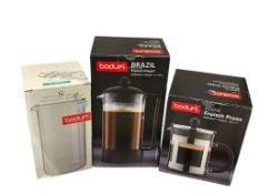 NEW BODUM BRAZIL FRENCH PRESS 8 TASSES, BODUM KENYA FRENCH PRESS 4 TASSES, AND BODUM 8 TASSES GLASS
