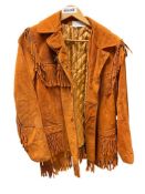 LADIES BROWN SUEDE JACKET WITH FRINGE