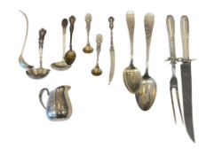 11 PIECES OF STERLING SILVER FLATWARE AND UTENSILS FROM REED AND BARTON, FRANK M. WHITING, FISHER