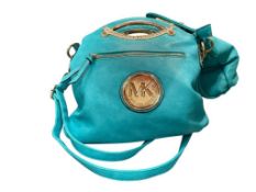 LADIES TURQUOISE LEATHER MICHAEL KORS DESIGNER HANDBAG