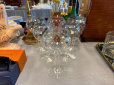 DIAMOND NET PATTERN WINE GOBLETS SET OF SIX