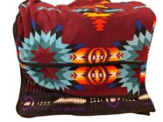 TWO SOUTHWEST DESIGN FLEECE THROW BLANKETS