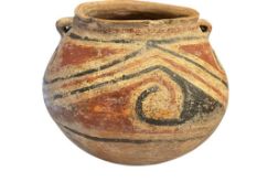 PREHISTORIC CASAS GRANDE POLYCHROME POTTERY OLLA, CLAY POT VESSEL CIRCA 1350