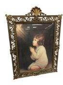 SIR JOSHUA REYNOLDS ENGLISH PAINTE PRINT OF INFANT SAMUEL MADE IN ITALY, BUBBLE GLASS