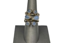 VINTAGE STERLING SILVER MOONSTONE FASHION RING