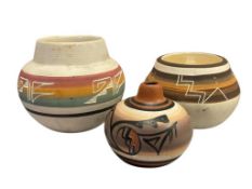 SOUTHWEST NATIVE AMERICAN POTTERY POTTERY VESSELS EACH IS SIGNED, NAVAJO, L. BEGAY, UTE MOUNTAIN