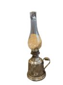 WALLACE 9067 CAPTAINS TABLE SILVERPLATE OIL LAMP WITH CLEAR CHIMNEY