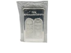 APMEX TEN COMMANDMENTS .999 FINE SILVER 10 TROY OUNCE SILVER BAR