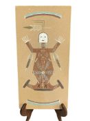 MOTHER EARTH HOPI NATIE AMERICAN SAND ART MADE TO HEAL SICKNESS SIGNED BEGAY
