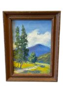 ETTA LEGENDRE ORIGINAL MINIATURE OIL PAINTING ON BOARD NEVADA / CALIFORNIA LANDSCAPE ART