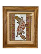 EFFIE SERICO NAUSTRALIAN ABORIGIANL ORIGINAL ART ON CANVAS PLATYPUS INDEGIONOUS ART