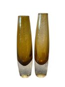 1970'S ASEDA GASBRUK AMBER BO LUNDSTROM TORPEDO VASES