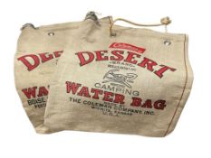 TWO COLEMAN DESERT BRAND CAMPING WATER BAGS