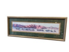 GARY YAZZIE ARIZONA NAVAJO ARTIST LONG PRINT OF NAVAJO-GALLUP NATIVE AMERICANS ON HORSEBACK