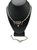 VINTAGE HALLMARKED TAXCO, MEXICO STERLING SILVER OPAL PANEL NECKLACE AND BRACELET